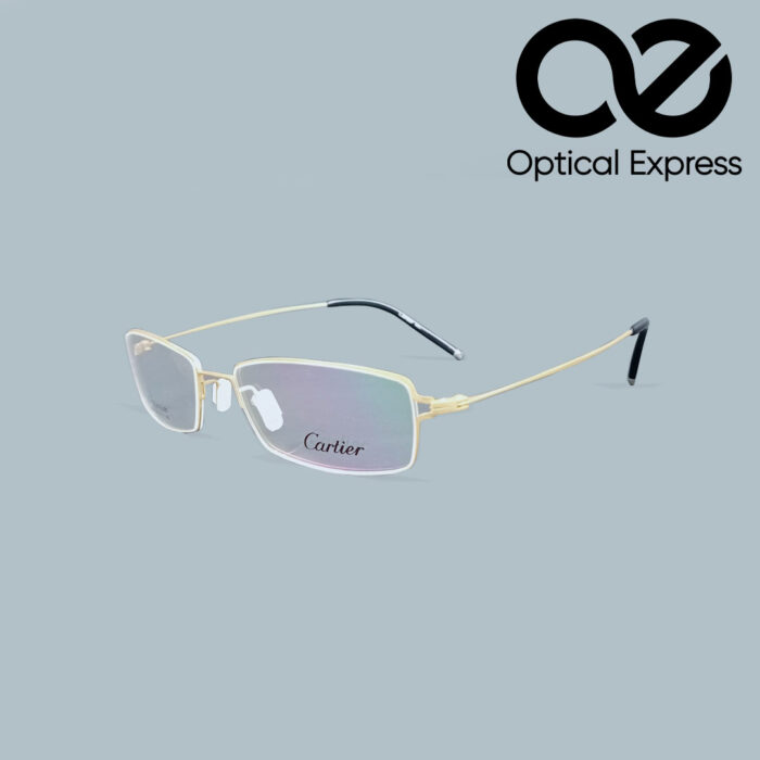 Cartier 8057 C1 Eyeglasses – Matt Golden (β-Titanium) - Image 1