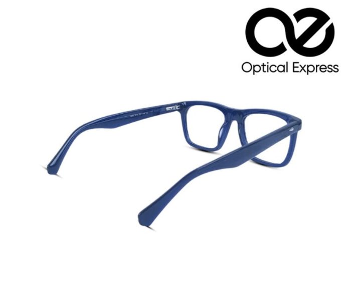 Glossy Blue Rectangle Eyeglasses – Model: 889 C7 - Image 5
