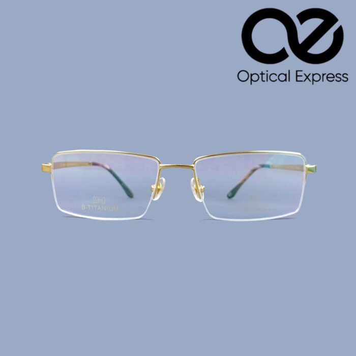 Omega Rimless Frame Omega B-Titanium Gold Plated Rimless Eyeglass – Model: 511651 (55-17 ...