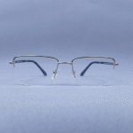 Premium Semi-Rimless Metal Eyeglass (Gold)