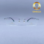 Omega Silver Rimless Titanium Eyeglasses – Model: 511653 C2 - Image 2