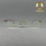 Titanium Gold Rimless Eyeglasses – Model 511657 C1 - Image 2