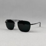 RB 3588 006/2N Black Metal Sunglass with Black / Deep Grey Glass Lens