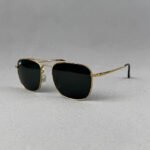 RB 3588 001/2N Gold Metal Sunglass with Black / Deep Grey Glass Lens