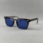 Premium 6204C4 Grey Transparent Acetate Sunglass with Blue Lens