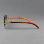 Gold Luxury Sunglass with Blue Gradient - Image 3