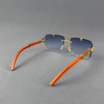 Gold Luxury Sunglass with Blue Gradient - Image 4