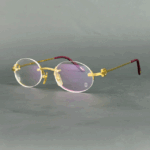 Danmac Luxury 2783585 Gold Rimless Round Eyeglasses