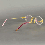 Danmac Luxury 2783585 Gold Rimless Round Eyeglasses - Image 4