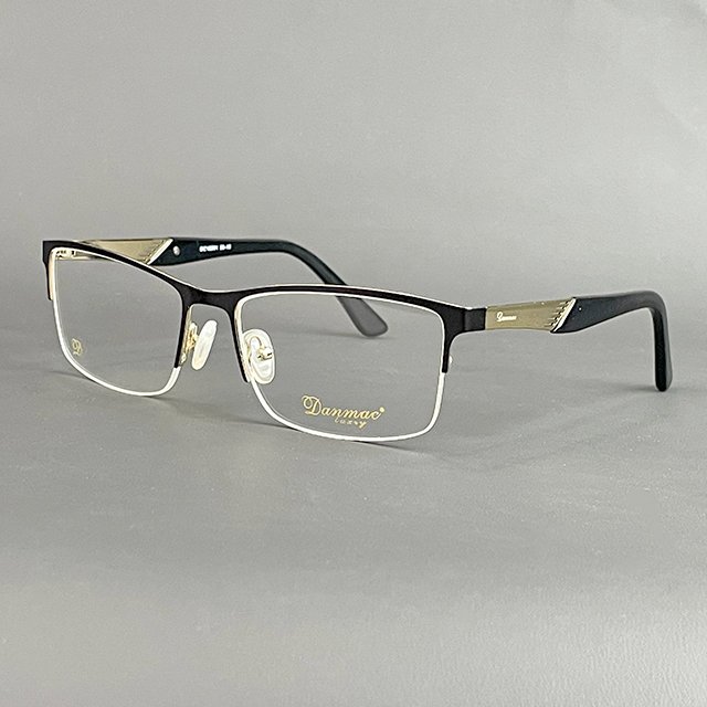30 Danmac Luxury DC18201 53-16 Black & Gold Eyeglasses - Image 1