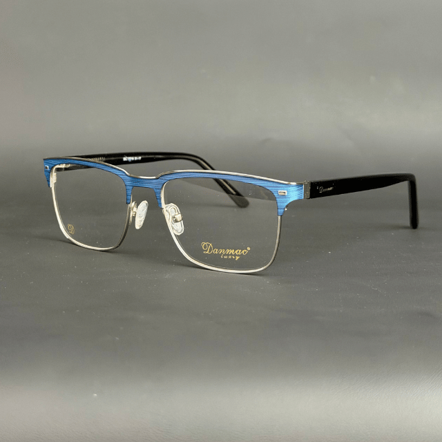 Untitled design (43) Danmac Luxury DC18216 51-17 Blue & Silver Eyeglasses - Image 1