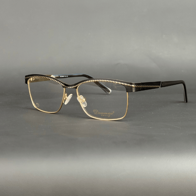 Untitled design (47) Danmac Luxry DC18217 51-15 Black & Gold Eyeglasses - Image 1