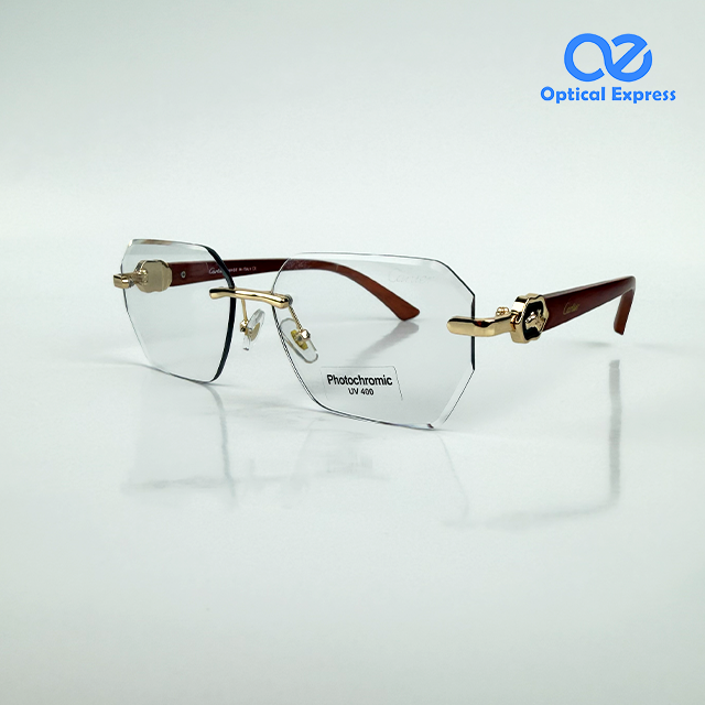 1 Rimless Photochromic Eyeglasses T82200602 60-16-152 - Image 1