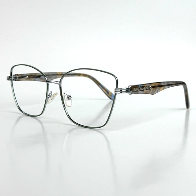 3 Knight Horse CH925165 Classic Square Metal Eyeglasses - Image 1