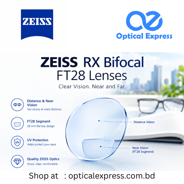 At OpticalExpress.com.bd (2) ZEISS RX Bifocal FT28 lotu tec PhotoFusion Grey 1.5 Index Lenses - Image 1
