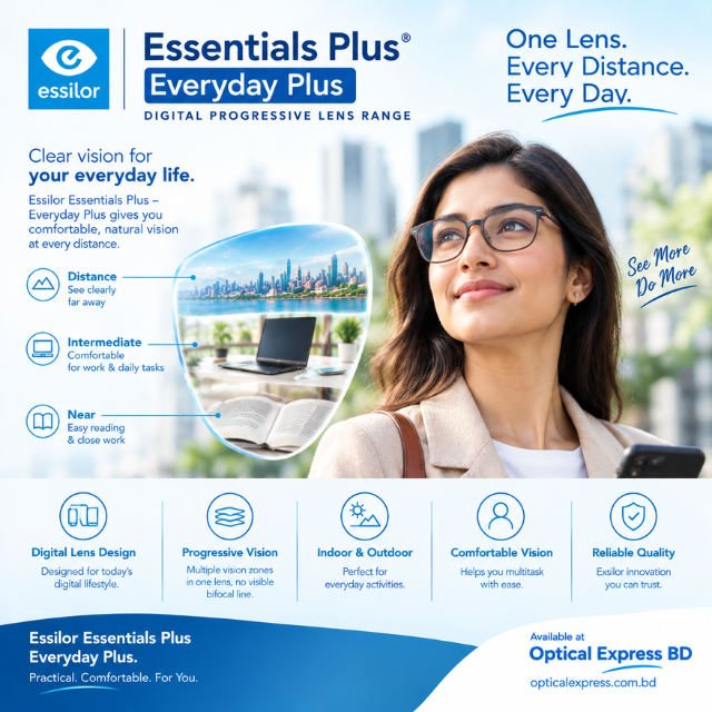 At OpticalExpress.com.bd (25) Essilor Essentials Plus Everyday Plus Digital Progressive Lenses - Image 1