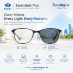 Essilor Essentials Plus Active Plus Digital Progressive Lenses Transitions Classic Grey