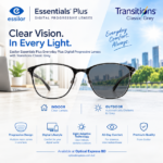 Essilor Essentials Plus Active Plus Digital Progressive Lenses Transitions Classic Grey
