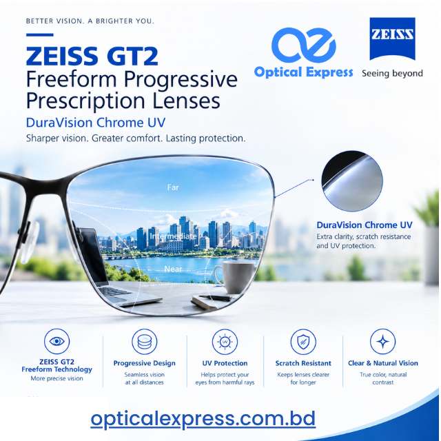 At OpticalExpress.com.bd (4) ZEISS GT2 Freeform Progressive Prescription Lenses duravision chrome UV - Image 1
