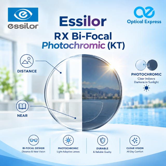 At OpticalExpress.com.bd (42) Essilor RX Bi-Focal Photochromic Kryptok (KT) Prescription Lenses - Image 1
